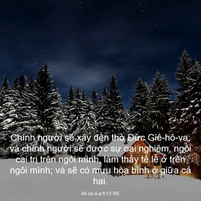 Picture 03 - Xê-ca-ri-a 6:13 VIE - Chính người sẽ xây đền thờ Đức - Bible Verse Picture