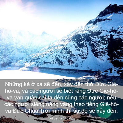 Picture 03 - Xê-ca-ri-a 6:15 VIE - Những kẻ ở xa sẽ đến, xây đền - Bible Verse Picture