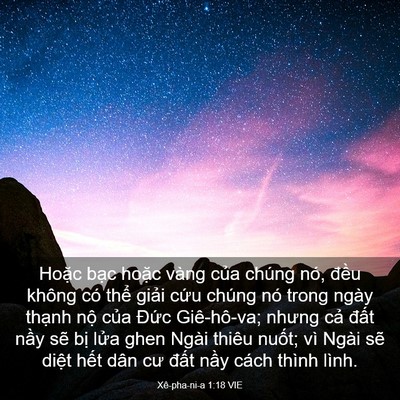 Picture 03 - Xê-pha-ni-a 1:18 VIE - Hoặc bạc hoặc vàng của chúng nó, - Bible Verse Picture