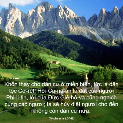Picture 03 - Xê-pha-ni-a 2:5 VIE - Khốn thay cho dân cư ở miền biển, tức - Bible Verse Picture