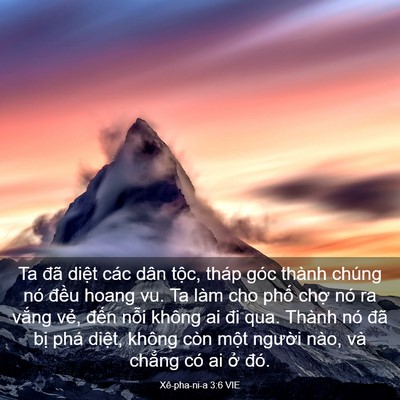 Picture 03 - Xê-pha-ni-a 3:6 VIE - Ta đã diệt các dân tộc, tháp góc thành - Bible Verse Picture