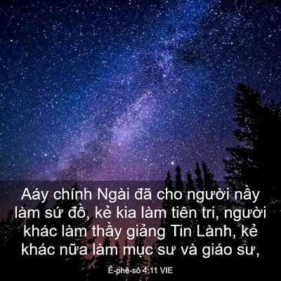 Picture 03 - Ê-phê-sô 4:11 VIE - Aáy chính Ngài đã cho người nầy làm - Bible Verse Picture