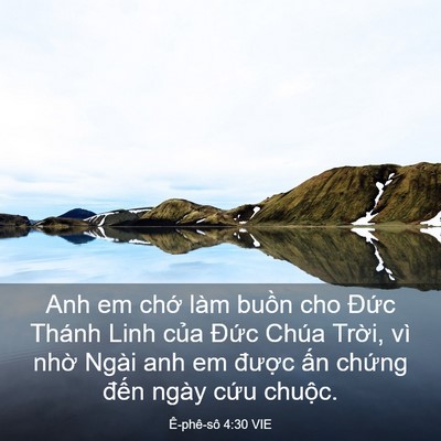 Picture 03 - Ê-phê-sô 4:30 VIE - Anh em chớ làm buồn cho Đức Thánh Linh - Bible Verse Picture