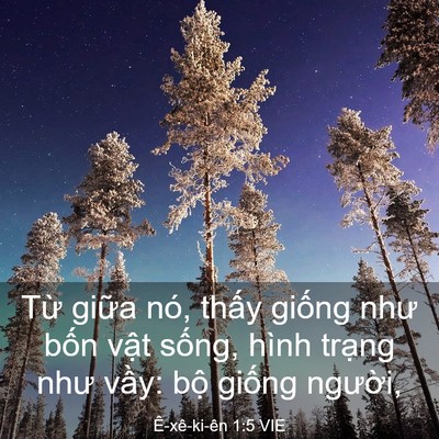 Picture 03 - Ê-xê-ki-ên 1:5 VIE - Từ giữa nó, thấy giống như bốn vật - Bible Verse Picture