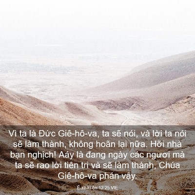 Picture 03 - Ê-xê-ki-ên 12:25 VIE - Vì ta là Đức Giê-hô-va, ta sẽ nói, và - Bible Verse Picture