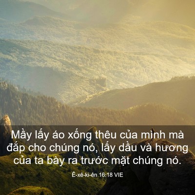 Picture 03 - Ê-xê-ki-ên 16:18 VIE - Mầy lấy áo xống thêu của mình mà - Bible Verse Picture