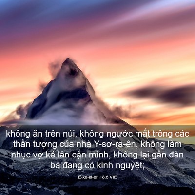 Picture 03 - Ê-xê-ki-ên 18:6 VIE - không ăn trên núi, không ngước mắt - Bible Verse Picture