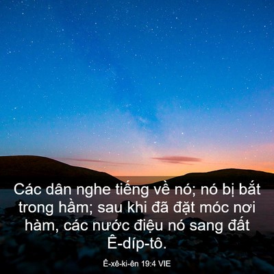 Picture 03 - Ê-xê-ki-ên 19:4 VIE - Các dân nghe tiếng về nó; nó bị bắt - Bible Verse Picture