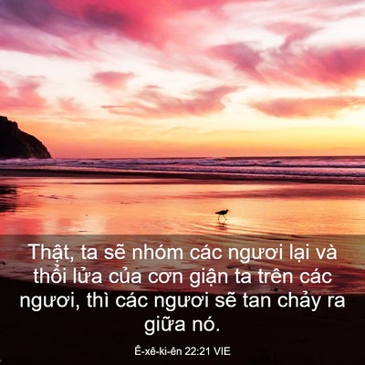 Picture 03 - Ê-xê-ki-ên 22:21 VIE - Thật, ta sẽ nhóm các ngươi lại và - Bible Verse Picture