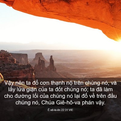 Picture 03 - Ê-xê-ki-ên 22:31 VIE - Vậy nên ta đổ cơn thạnh nộ trên - Bible Verse Picture