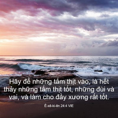 Picture 03 - Ê-xê-ki-ên 24:4 VIE - Hãy để những tấm thịt vào, là hết - Bible Verse Picture