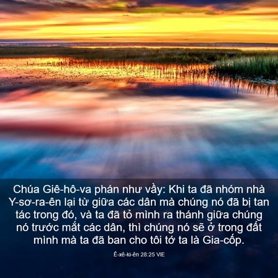 Picture 03 - Ê-xê-ki-ên 28:25 VIE - Chúa Giê-hô-va phán như vầy: Khi ta đã - Bible Verse Picture