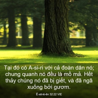 Picture 03 - Ê-xê-ki-ên 32:22 VIE - Tại đó có A-si-ri với cả đoàn dân - Bible Verse Picture
