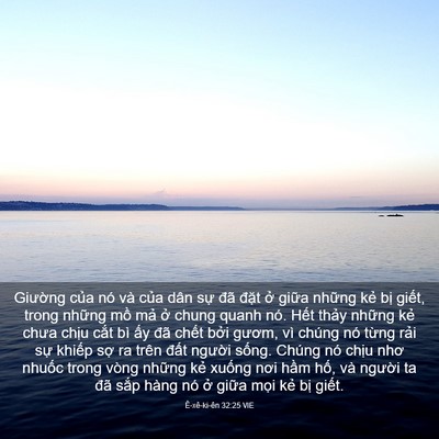 Picture 03 - Ê-xê-ki-ên 32:25 VIE - Giường của nó và của dân sự đã - Bible Verse Picture