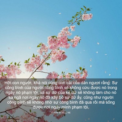 Picture 03 - Ê-xê-ki-ên 33:12 VIE - Hỡi con người, khá nói cùng con cái - Bible Verse Picture