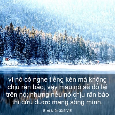 Picture 03 - Ê-xê-ki-ên 33:5 VIE - vì nó có nghe tiếng kèn mà không chịu - Bible Verse Picture