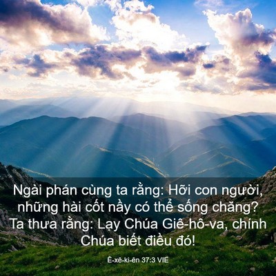 Picture 03 - Ê-xê-ki-ên 37:3 VIE - Ngài phán cùng ta rằng: Hỡi con người, - Bible Verse Picture