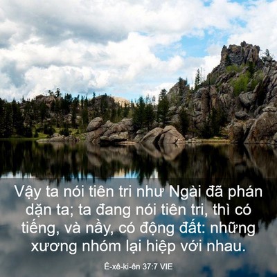 Picture 03 - Ê-xê-ki-ên 37:7 VIE - Vậy ta nói tiên tri như Ngài đã phán - Bible Verse Picture