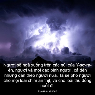 Picture 03 - Ê-xê-ki-ên 39:4 VIE - Ngươi sẽ ngã xuống trên các núi của - Bible Verse Picture