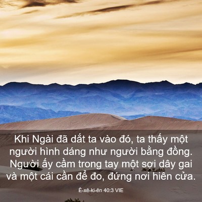 Picture 03 - Ê-xê-ki-ên 40:3 VIE - Khi Ngài đã dắt ta vào đó, ta thấy - Bible Verse Picture