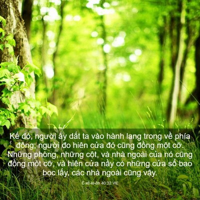 Picture 03 - Ê-xê-ki-ên 40:32 VIE - Kế đó, người ấy dắt ta vào hành lang - Bible Verse Picture