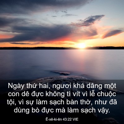 Picture 03 - Ê-xê-ki-ên 43:22 VIE - Ngày thứ hai, ngươi khá dâng một con dê - Bible Verse Picture
