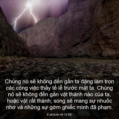 Picture 03 - Ê-xê-ki-ên 44:13 VIE - Chúng nó sẽ không đến gần ta đặng - Bible Verse Picture