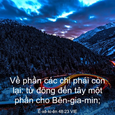 Picture 03 - Ê-xê-ki-ên 48:23 VIE - Về phần các chi phái còn lại: từ - Bible Verse Picture