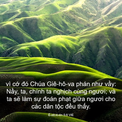 Picture 03 - Ê-xê-ki-ên 5:8 VIE - vì cớ đó Chúa Giê-hô-va phán như vầy: - Bible Verse Picture