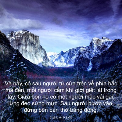 Picture 03 - Ê-xê-ki-ên 9:2 VIE - Và nầy, có sáu người từ cửa trên - Bible Verse Picture