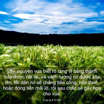 Picture 03 - Ê-xơ-ra 4:13 VIE - Vậy, nguyện vua biết rõ ràng ví bằng - Bible Verse Picture
