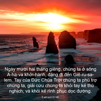 Picture 03 - Ê-xơ-ra 8:31 VIE - Ngày mười hai tháng giêng, chúng ta ở - Bible Verse Picture