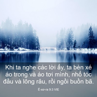Picture 03 - Ê-xơ-ra 9:3 VIE - Khi ta nghe các lời ấy, ta bèn xé áo - Bible Verse Picture