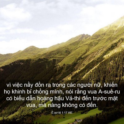 Picture 03 - Ê-xơ-tê 1:17 VIE - vì việc nầy đồn ra trong các người - Bible Verse Picture