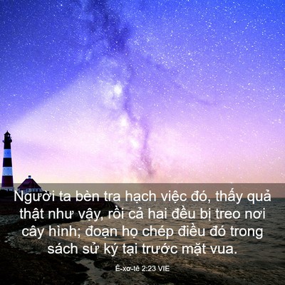 Picture 03 - Ê-xơ-tê 2:23 VIE - Người ta bèn tra hạch việc đó, thấy - Bible Verse Picture
