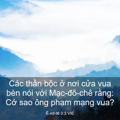 Picture 03 - Ê-xơ-tê 3:3 VIE - Các thần bộc ở nơi cửa vua bèn nói - Bible Verse Picture