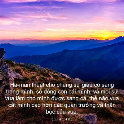 Picture 03 - Ê-xơ-tê 5:11 VIE - Ha-man thuật cho chúng sự giàu có sang - Bible Verse Picture