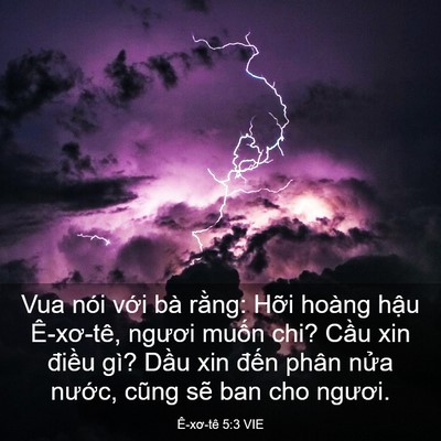 Picture 03 - Ê-xơ-tê 5:3 VIE - Vua nói với bà rằng: Hỡi hoàng hậu - Bible Verse Picture