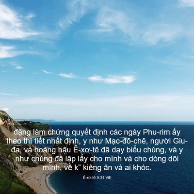 Picture 03 - Ê-xơ-tê 9:31 VIE - đặng làm chứng quyết định các ngày - Bible Verse Picture