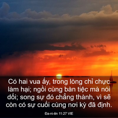 Picture 03 - Ða-ni-ên 11:27 VIE - Có hai vua ấy, trong lòng chỉ chực làm - Bible Verse Picture