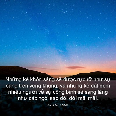 Picture 03 - Ða-ni-ên 12:3 VIE - Những kẻ khôn sáng sẽ được rực rỡ - Bible Verse Picture