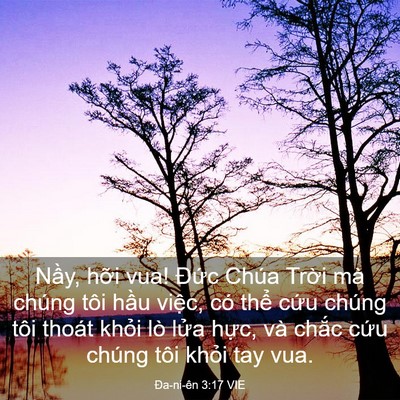 Picture 03 - Ða-ni-ên 3:17 VIE - Nầy, hỡi vua! Đức Chúa Trời mà chúng - Bible Verse Picture