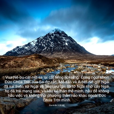 Picture 03 - Ða-ni-ên 3:28 VIE - Vua Nê-bu-cát-nết-sa lại cất tiếng nói - Bible Verse Picture