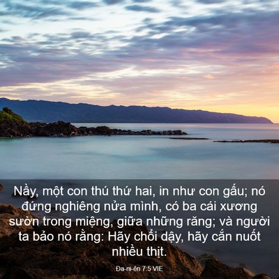 Picture 03 - Ða-ni-ên 7:5 VIE - Nầy, một con thú thứ hai, in như con - Bible Verse Picture