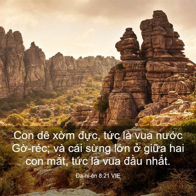 Picture 03 - Ða-ni-ên 8:21 VIE - Con dê xờm đực, tức là vua nước - Bible Verse Picture