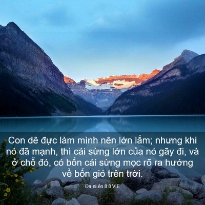 Picture 03 - Ða-ni-ên 8:8 VIE - Con dê đực làm mình nên lớn lắm; - Bible Verse Picture