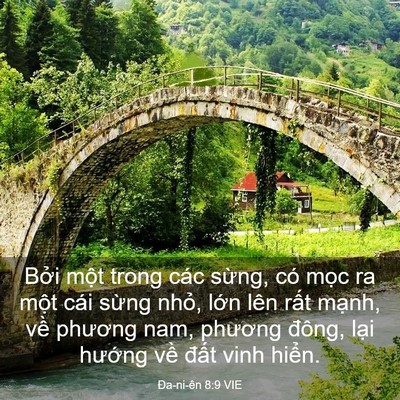 Picture 03 - Ða-ni-ên 8:9 VIE - Bởi một trong các sừng, có mọc ra một - Bible Verse Picture