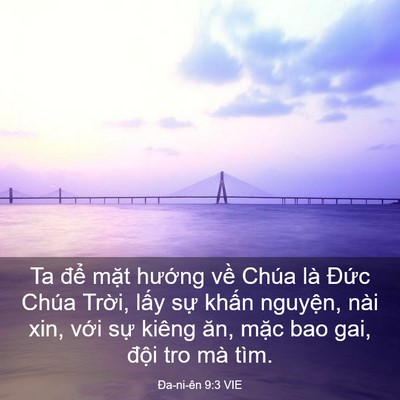 Picture 03 - Ða-ni-ên 9:3 VIE - Ta để mặt hướng về Chúa là Đức - Bible Verse Picture