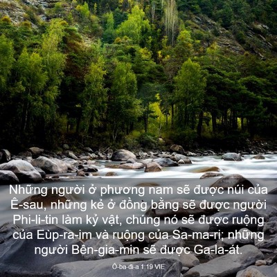 Picture 03 - Ô-ba-đi-a 1:19 VIE - Những người ở phương nam sẽ được - Bible Verse Picture