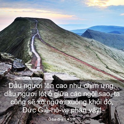 Picture 03 - Ô-ba-đi-a 1:4 VIE - Dầu ngươi lên cao như chim ưng, dầu - Bible Verse Picture